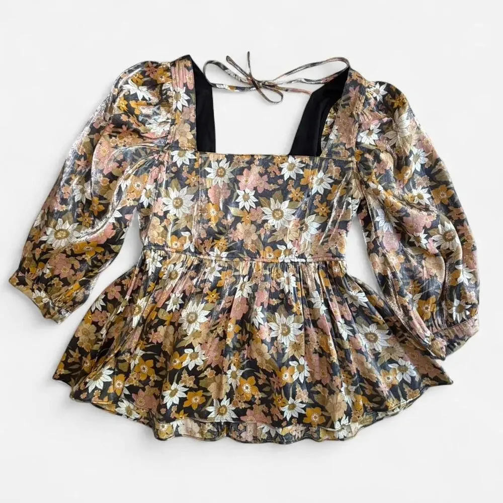 Altard State Women's S Floral Boho Summer Blouse